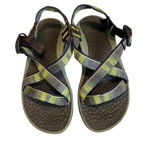 EUC Chacos Green/Gray Strappy Sandals